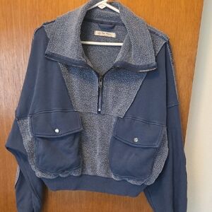 We The Free Navy Textured Sweater